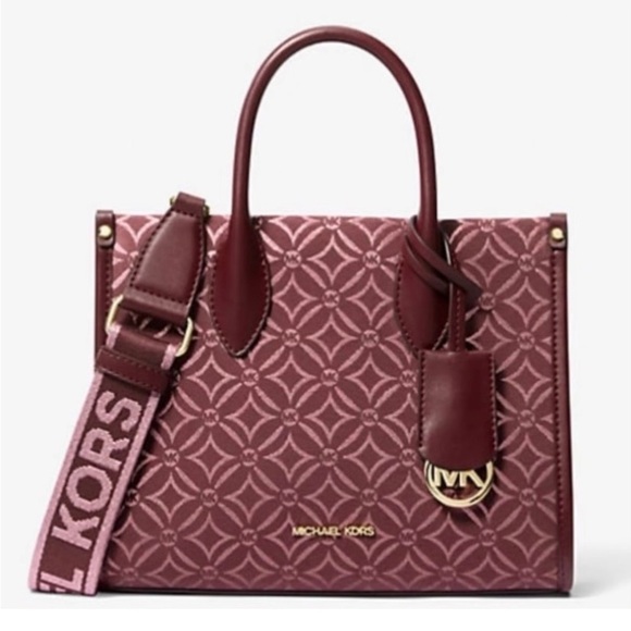 NWT MICHAEL KORS Mirella Large Metallic Logo Jacquard Tote With Matching Wallet - Picture 7 of 9
